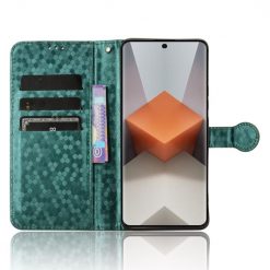 Peněženkové pouzdro Honeycomb Dot Texture Case zelené – Xiaomi Redmi Note 13 Pro+ 5G | Levné Kryty | Levné Kryty | Levné Kryty