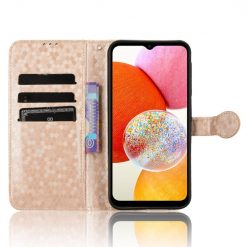 Peněženkové pouzdro Honeycomb Dot Texture Case zlaté – Samsung Galaxy A15 4G/5G | Levné Kryty | Levné Kryty | Levné Kryty