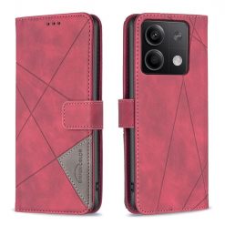 Knížkové pouzdro Rhombus červené – Xiaomi Redmi Note 13 (4G) | Levné Kryty | Levné Kryty | Levné Kryty