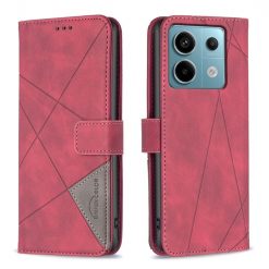 Knížkové pouzdro Rhombus červené – Xiaomi Redmi Note 13 Pro 5G / Poco X6 5G | Levné Kryty | Levné Kryty | Levné Kryty