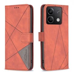 Knížkové pouzdro Rhombus hnědé – Xiaomi Redmi Note 13 (4G) | Levné Kryty | Levné Kryty | Levné Kryty