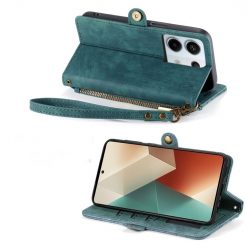 Peněženkové pouzdro Purse case zelené – Xiaomi Redmi Note 13 Pro (4G) | Levné Kryty | Levné Kryty | Levné Kryty