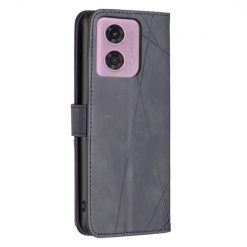 Knížkové pouzdro Rhombus černé – Motorola Moto G04 / G24 / E14 | Levné Kryty | Levné Kryty | Levné Kryty