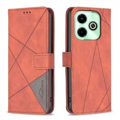 Knížkové pouzdro Rhombus hnědé – Infinix Hot 40 Pro | Levné Kryty | Levné Kryty | Levné Kryty
