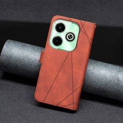 Knížkové pouzdro Rhombus hnědé – Infinix Hot 40 Pro | Levné Kryty | Levné Kryty | Levné Kryty