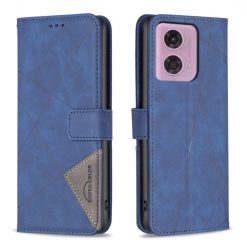 Knížkové pouzdro Rhombus modré – Motorola Moto G34 5G | Levné Kryty | Levné Kryty | Levné Kryty
