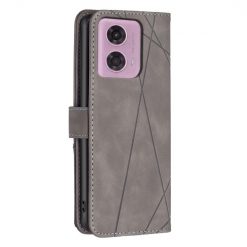 Knížkové pouzdro Rhombus šedé – Motorola Moto G04 / G24 / E14 | Levné Kryty | Levné Kryty | Levné Kryty