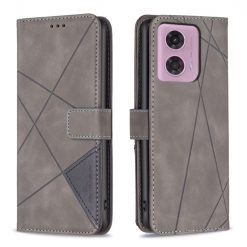 Knížkové pouzdro Rhombus šedé – Motorola Moto G34 5G | Levné Kryty | Levné Kryty | Levné Kryty