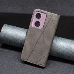 Knížkové pouzdro Rhombus šedé – Motorola Moto G34 5G | Levné Kryty | Levné Kryty | Levné Kryty