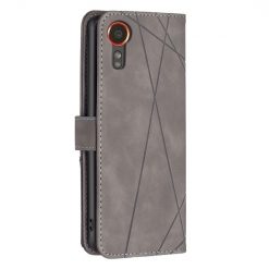 Knížkové pouzdro Rhombus šedé – Samsung Galaxy Xcover 7 | Levné Kryty | Levné Kryty | Levné Kryty