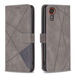 Knížkové pouzdro Rhombus šedé – Samsung Galaxy Xcover 7 | Levné Kryty | Levné Kryty | Levné Kryty