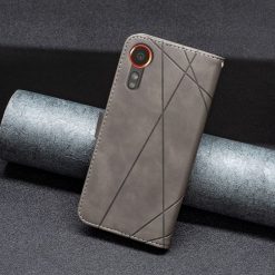 Knížkové pouzdro Rhombus šedé – Samsung Galaxy Xcover 7 | Levné Kryty | Levné Kryty | Levné Kryty