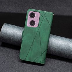 Knížkové pouzdro Rhombus zelené – Motorola Moto G34 5G | Levné Kryty | Levné Kryty | Levné Kryty