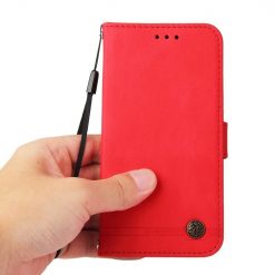 Knížkové pouzdro Skin Feel case červené – OnePlus 12R | Levné Kryty | Levné Kryty | Levné Kryty