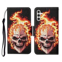 Knížkové pouzdro Trendy Cross case Lebka v ohni – Samsung Galaxy A55 5G | Levné Kryty | Levné Kryty | Levné Kryty