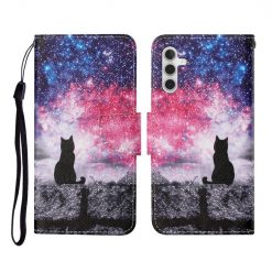 Knížkové pouzdro Trendy Cross case Kočka a vesmír – Samsung Galaxy A55 5G | Levné Kryty | Levné Kryty | Levné Kryty