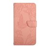 Peněženkové pouzdro Embossing Pattern Motýľ a růže modré – Motorola Moto G34 5G | Levné Kryty | Levné Kryty | Levné Kryty