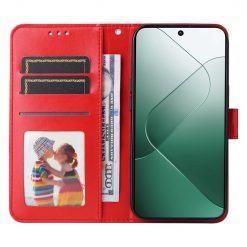 Peněženkové pouzdro Embossing Pattern Slunečnice červené – Xiaomi 14 | Levné Kryty | Levné Kryty | Levné Kryty