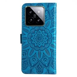 Alternative view of Peněženkové pouzdro Embossing Pattern Slunečnice modré – Xiaomi 14