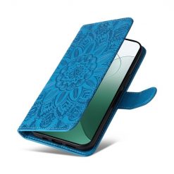 Peněženkové pouzdro Embossing Pattern Slunečnice modré – Xiaomi 14 | Levné Kryty | Levné Kryty | Levné Kryty