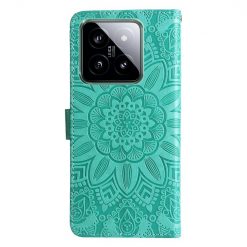 Alternative view of Peněženkové pouzdro Embossing Pattern Slunečnice zelené – Xiaomi 14