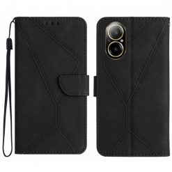 Peněženkové pouzdro Embossing Pattern Stitchy case černé – Realme C67 4G | Levné Kryty | Levné Kryty | Levné Kryty
