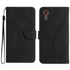 Peněženkové pouzdro Embossing Pattern Stitchy case černé – Samsung Galaxy Xcover 7 | Levné Kryty | Levné Kryty | Levné Kryty