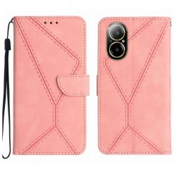 Peněženkové pouzdro Embossing Pattern Stitchy case růžové – Realme C67 4G | Levné Kryty | Levné Kryty | Levné Kryty