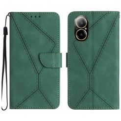 Peněženkové pouzdro Embossing Pattern Stitchy case zelené – Realme C67 4G | Levné Kryty | Levné Kryty | Levné Kryty