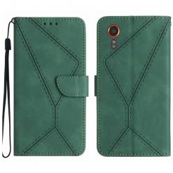 Peněženkové pouzdro Embossing Pattern Stitchy case zelené – Samsung Galaxy Xcover 7 | Levné Kryty | Levné Kryty | Levné Kryty