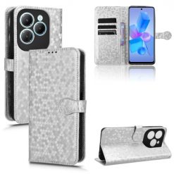 Peněženkové pouzdro Honeycomb Dot Texture Case stříbrné – Infinix Hot 40 Pro | Levné Kryty | Levné Kryty | Levné Kryty
