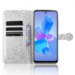 Peněženkové pouzdro Honeycomb Dot Texture Case stříbrné – Infinix Hot 40 Pro | Levné Kryty | Levné Kryty | Levné Kryty