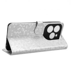 Peněženkové pouzdro Honeycomb Dot Texture Case stříbrné – Infinix Hot 40 Pro | Levné Kryty | Levné Kryty | Levné Kryty