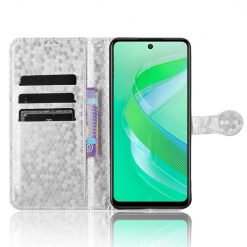 Peněženkové pouzdro Honeycomb Dot Texture Case stříbrné – Infinix Smart 8 | Levné Kryty | Levné Kryty | Levné Kryty