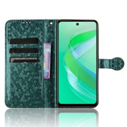 Peněženkové pouzdro Honeycomb Dot Texture Case zelené – Infinix Smart 8 | Levné Kryty | Levné Kryty | Levné Kryty