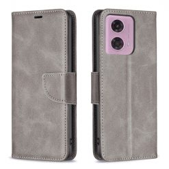 Peněženkové pouzdro Retro Lambskin šedé – Motorola Moto G04 / G24 | Levné Kryty | Levné Kryty | Levné Kryty