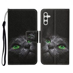 Knížkové pouzdro Trendy Cross case Zelenooká kočka – Samsung Galaxy A35 5G | Levné Kryty | Levné Kryty | Levné Kryty