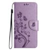 Peněženkové pouzdro Embossing Pattern Motyl a květ černé – Samsung Galaxy A35 5G | Levné Kryty | Levné Kryty | Levné Kryty