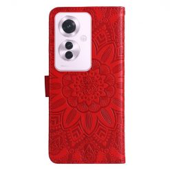 Alternative view of Peněženkové pouzdro Embossing Pattern Slunečnice červené – Oppo Reno 11 F 5G