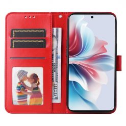 Peněženkové pouzdro Embossing Pattern Slunečnice červené – Oppo Reno 11 F 5G | Levné Kryty | Levné Kryty | Levné Kryty