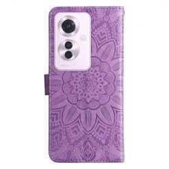Alternative view of Peněženkové pouzdro Embossing Pattern Slunečnice fialové – Oppo Reno 11 F 5G