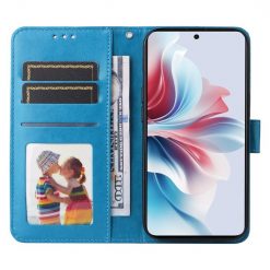 Peněženkové pouzdro Embossing Pattern Slunečnice modré – Oppo Reno 11 F 5G | Levné Kryty | Levné Kryty | Levné Kryty
