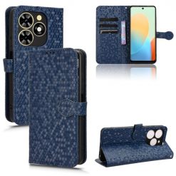 Peněženkové pouzdro Honeycomb Dot Texture Case modré – Tecno Spark 20C / 20 / Go 2024 | Levné Kryty | Levné Kryty | Levné Kryty
