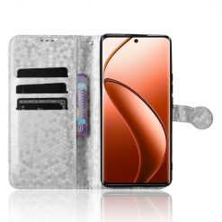 Peněženkové pouzdro Honeycomb Dot Texture Case stříbrné – Realme 12 Pro 5G / 12 Pro+ | Levné Kryty | Levné Kryty | Levné Kryty
