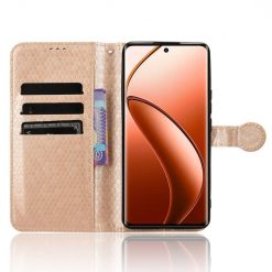 Peněženkové pouzdro Honeycomb Dot Texture Case zlaté – Realme 12 Pro 5G / 12 Pro+ | Levné Kryty | Levné Kryty | Levné Kryty
