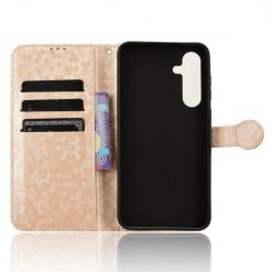 Peněženkové pouzdro Honeycomb Dot Texture Case zlaté – Samsung Galaxy A35 5G | Levné Kryty | Levné Kryty | Levné Kryty