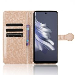 Alternative view of Peněženkové pouzdro Honeycomb Dot Texture Case zlaté – Tecno Spark 20 Pro