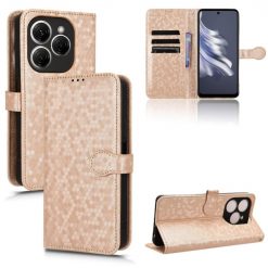 Peněženkové pouzdro Honeycomb Dot Texture Case zlaté – Tecno Spark 20 Pro | Levné Kryty | Levné Kryty | Levné Kryty