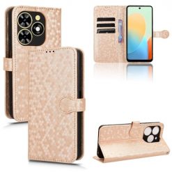 Peněženkové pouzdro Honeycomb Dot Texture Case zlaté – Tecno Spark 20C / 20 / Go 2024 | Levné Kryty | Levné Kryty | Levné Kryty