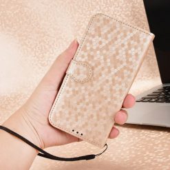 Peněženkové pouzdro Honeycomb Dot Texture Case zlaté – Tecno Spark 20C / 20 / Go 2024 | Levné Kryty | Levné Kryty | Levné Kryty